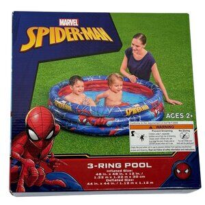 Spider-Man Inflatable Kiddie Pool 48" Marvel 3 Ring Summer Water Play